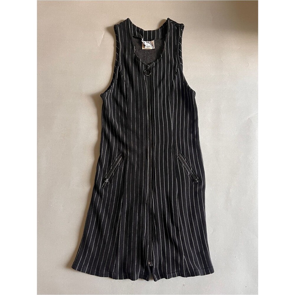 Vintage 90s pinstripe alt goth punk mini dress size S whimsygoth made in usa